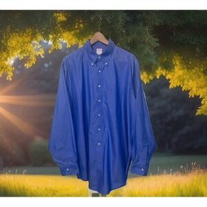 Brooks Brothers Shirt Men 18 - 36 Blue Traditional Fit Long Sleeve Button Down
